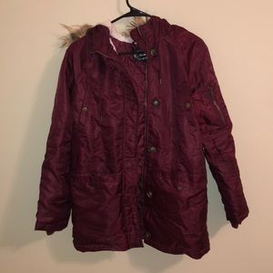 Faux fur puffer jacket